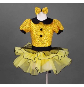 Girls Toddlers blue gold red sequin jazz dance wear tutu skirts ballerina ballet dance costumes Xmas Birthday party dress up dress for kids